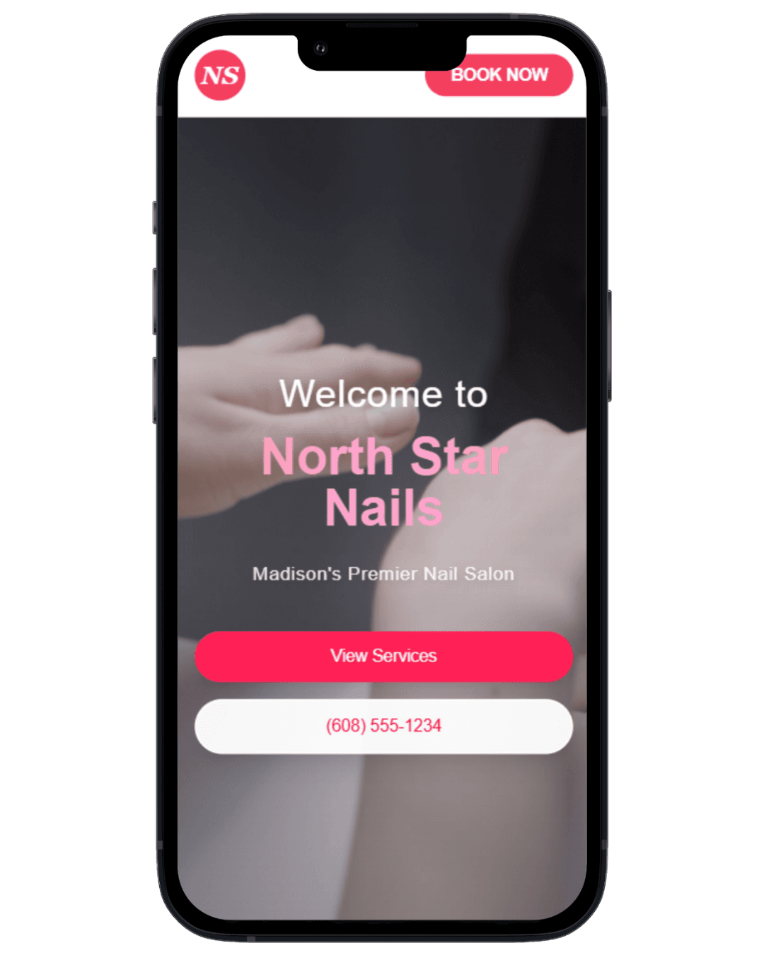 Mobile salon website preview